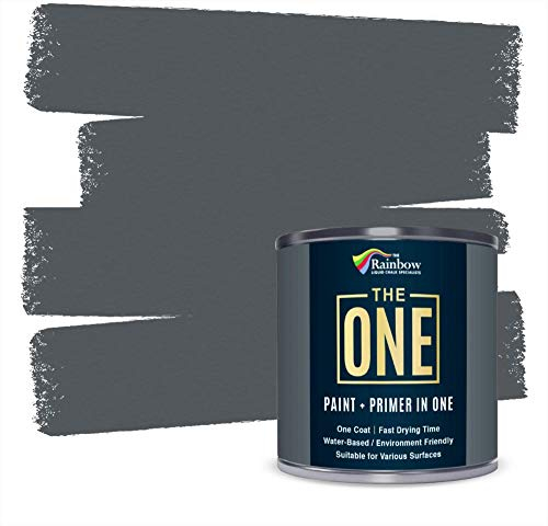 The ONE All-In-One Paint & Primer - Dark Grey Matte, 2.5L | Multi-Surface 1 Coat Formula | Easy Indoor & Outdoor Decorating for Home & Garden Walls, Floors & Furniture | Durable, Water-Based & Low VOC