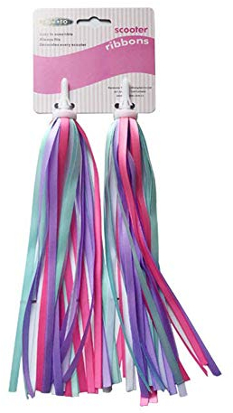 Vidillo 1 paio di stelle filanti arcobaleno per bici per ragazze e ragazzi, confezione da 2 nastri colorati per bicicletta, accessori per il trasporto, facili da attaccare al manubrio di scooter,