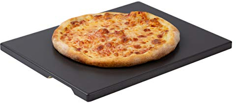 ROCKSHEAT Pizza Stone, Ceramic Coating 15x12 Rectangular Pizza Stone for Oven Grill BBQ, Easy Clean Bread Baking Stone with Unique Built-in 4 Handle