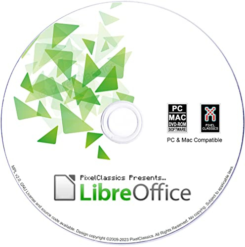 LibreOffice Office Suite 2026 auf CD / DVD | Kompatibel mit Microsoft Office Word, Excel & PowerPoint Dateien | Dauerlizenz + Kostenlose Updates + 1500 Schriftarten | PC Windows 11, 10, 8, 7 XP & Mac