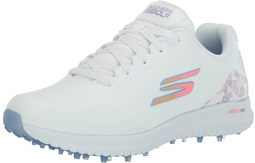 Skechers MAX Arch Fit - Tenis de Golf para Mujer, Blanco Floral Impermeable, 38.5 EU