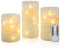 CCLIFE Bougies LED en cire véritable avec télécommande,fonction minuterie,en paraffine,sans flamme, alimentées par batterie,Blanc 3 pièces