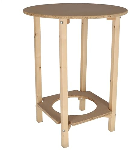 WELL HOME MOBILIARIO & DECORACIÓN Mesa Camilla gazte, Acabado SIN Barniz, 60x60x75 cm