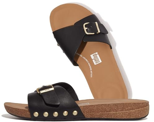 Fitflop iQushion Ledersandalen schwarz