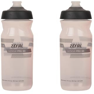 ZEFAL Pack Bidón Bicicleta Sense Pro 65 - Botella Bicicleta Impermeable - Bidon Ciclismo MTB/Bici Montaña o Bicicleta de Carretera - 2 x 650ml, Translúcido