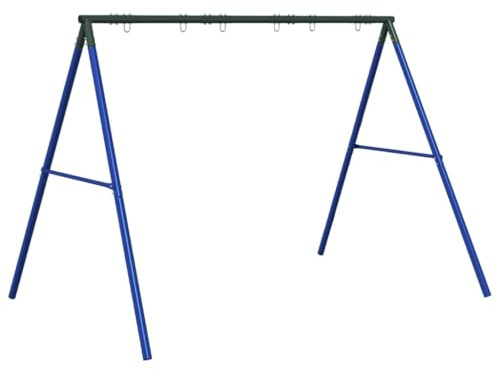 vidaXL Telaio per Altalena da Esterno con 6 Ganci Blu in Acciaio, struttura altalena da giardino, supporto altalena ad A, struttura altalena in metallo per carichi pesanti