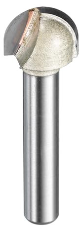 sourcing map 1pcs Router Bit Core Box 1/4 Shank 1/2 pollice Diametro di Taglio Rotondo Router Bit 1 Scanalature Carburo Cove Box Cutter per Carpenteria Lavorazione Del Legno Fresatura Cutter Strumento