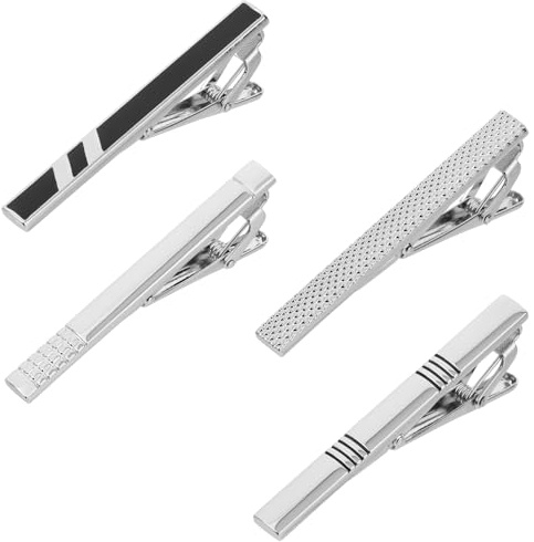JIYIN 4 Krawattennadel, Krawattenklammer für Herren klassischer Stil Tie Clip Krawattennadeln Für Valentinstag Hochzeit Meeting Verabredung