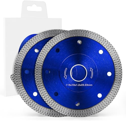 flintronic 2pcs Disque Diamant, Diamant à Meuler Béton 115mm | Disque à Tronçonner Diamant Extra Fin pour Poncer Béton, Pierre, Granit Chape, Maçonnerie