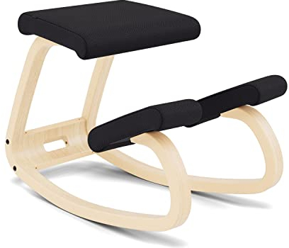 Varier Variable Balans Ergonomischer Stuhl Holz Natur/Schwarz Bewegung Haltung Büro Home Office Lernen 10 Jahre Qualitätsgarantie