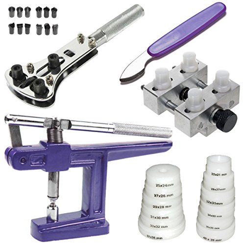 Einpresswerkzeug, Gehäuseöffner, Uhrenmesser, Gehäusehalter - Uhrenwerkzeug Starter-Set