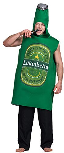 EraSpooky Unisex Bierflasche Kostüm Ausgefallene Faschingskostüme Einteiler Halloween Party Karneval Fastnacht Kleidung für Erwachsene Herren Damen
