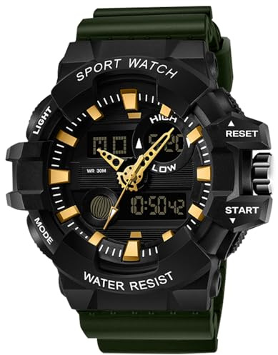 RORIOS Digitale Orologio Militare per Uomo LED Analogico al Quarzo Orologio da Polso Sportivo da Maschile