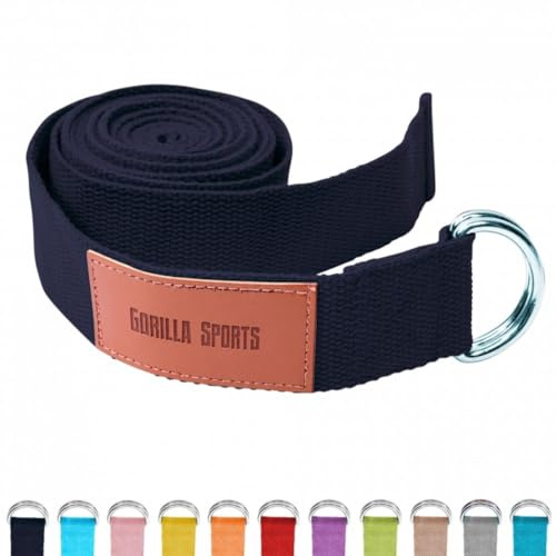 Gorilla Sports® - Cinturón de Yoga con Cierre de Metal (2,6 m de Largo, algodón en 9 Colores), Rosa.