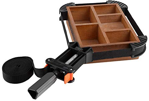 Pince d'Angle 4 Mâchoires, Sangle de Serrage Réglable pour Cadre Photo, Outil de Menuiserie à Libération Rapide