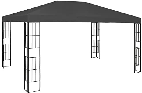 vidaXL Pavillon Verdeck mit Klettverschlüssen Gartenzelt Partyzelt Festzelt Gartenpavillon Bierzelt Garten 3x4m Anthrazit 200 cm Stahl