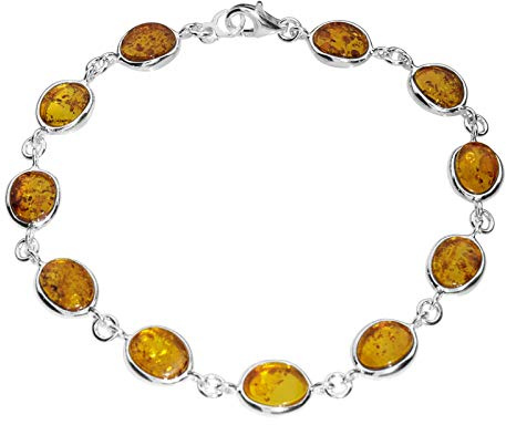 Armband - Classic 8 x 6 mm - Silber 925/000 mit Bernstein