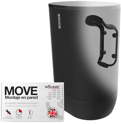 Sound Bass Move Speaker Wall Mount Bracket, Weatherproof, Compatible with Sonos Move & Move 2, Including Mounting Accessories, Black