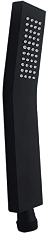 Drenky Duschkopf Schwarz Handbrause Wassersparend, Wassersparender Duschkopf Eckig 1 Strahlart Körper Aus Reinem Messing Mit 48 Anti-kalk Dusen Massiv,Gebogen Schwarz