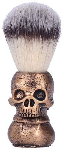 Unico pennello da barba per uomo con manico vintage modellante teschio, più facile da generare una schiuma favolosa