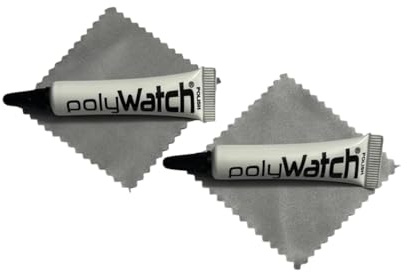 POLYWATCH 2 x Kunststoff-Kratzerentferner-Politur mit Hochleistungs-Tuch, Nylon