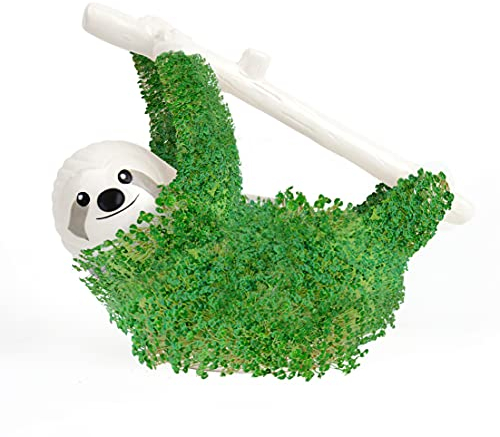 Gift Republic - Faultier Pflanztier | Das Keramik Faultier zum Chia Samen Züchten | Anzuchtschale in Faultier Form | Chia Seeds Starter Kit | Sloth Plant Set | Geschenk an Weihnachten, Geburtstag