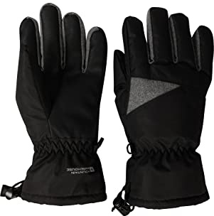 Mountain Warehouse Extreme Kids Waterproof Ski Gloves II - Breathable, Fleece Lined, Stretch cuff, Boys & Girls - Best for Autumn Winter, Outdoors, Hiking, Daily Use Black S