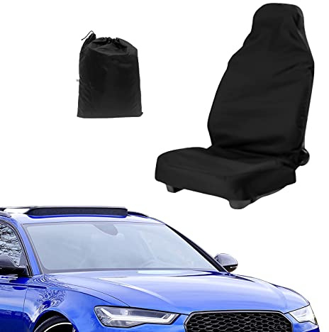 TSHAOUN 1 Stück Autositzbezug für Vordersitze wasserdicht, Auto Vordersitze Universal Kfz Autositzauflage In Schwarz, Sitzbezug Autositze vorne Für Hund Kinder Sport Einfach Zu Säubern