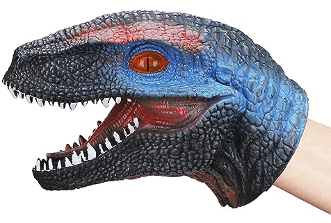 JIAHG Dinosaurier Handpuppen Dinosaurier Spielzeug Realistische Dinosaurierkopf Handpuppen Weicher Tierkopf Puppe Tierfigur Spielzeug Dinosaurier Fingerpuppen