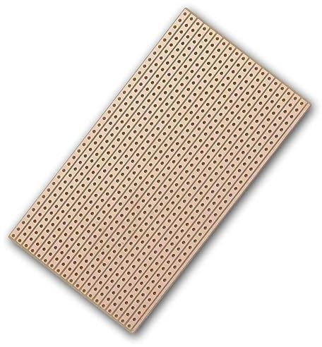 world-trading-net - Platine Hartpapier 90x50mm, Rastermaß 2,54mm Streifenraster, einseitige Kupfer-Auflage (35 µm), ideal für Elektronikprojekte