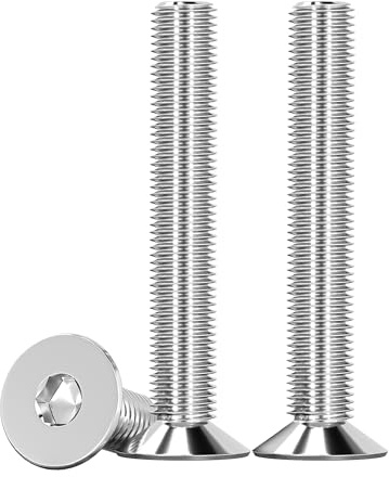 Drenky 10 Stück M8 X 45mm Senkkopfschrauben Edelstahl V2A VA A2 Schrauben mit Abgesenktem Kopf DIN 7991 / ISO 10642 Senkschraube Rostfrei Silber Innensechskant Schraube Senkkopf Regelgewinde