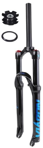 Mountainbike Federgabel 26 27.5/29 Zoll MTB Fahrrad Vorderradgabel Gabel 120mm Federweg 28.6mm Gerader Rohr Schnellspanner 100×9mm Manuelle Sperre (Color : Blauw, Size : 29inch)