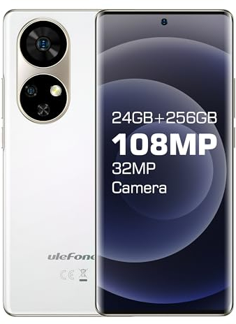 Ulefone Note 17 Pro Teléfono Móvil, 24+256GB Smartphone Android 13, Pantalla Curva 3D 6,78 AMOLED Cámara 108MP+32MP+5MP, 5050mAh/33W, Dual SIM 4G/NFC/Huella Digital en Pantalla/GPS/OTG - Blanco