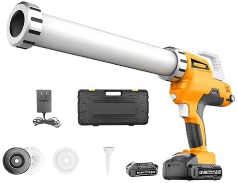 DPLXFPP Portable Glass Hard Rubber Sealant Gun Handheld Rechargeable Lithium Glue Gun, 21v Automatic Cordless Caulking Gun, Electric Caulking Gun with Nozzles Sealant Caulk Adhesive Gun