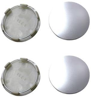 CGEAMDY 4 tapacubos universales para llantas universales (plateado perlado mate)
