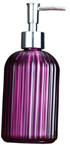 Flacon Distributeur de Savon 400 ML avec Pompe, Distributeur de Gel Douche, Distributeur de Lotion pour La Maison, Salle de Bain, Cuisine, Violet