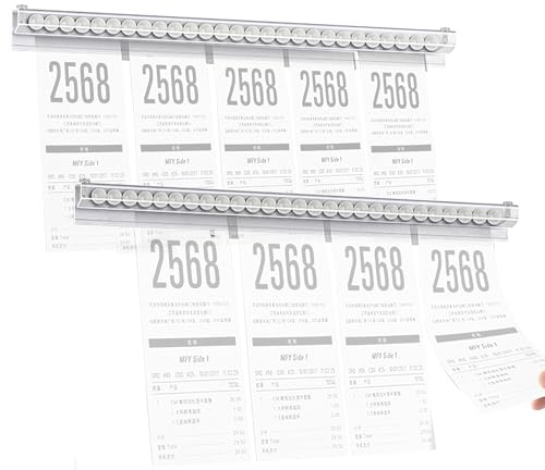 Bonhalter Bonleiste Gastronomie, Notizleiste Klemmleiste, 2 Stück Zettelhalter Bonleiste Gastronomie Selbstklebend 30cm, Tab Grabber Selbstklebend Bon Klemmleiste für Bar Büro Bestellung Ticket (30cm)