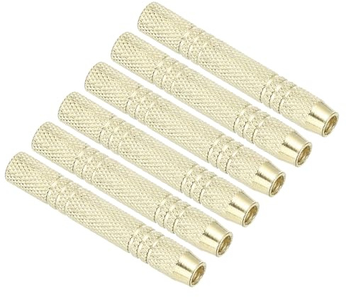PATIKIL 12 Gramos Reemplazo de Barril de Dardos, 6 Piezas de Accesorios de Barril de Dardos de Metal para Puntas de Dardos Suaves Y de Acero, Tono Dorado