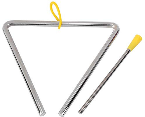 6in Steel Instrument Triangle, High Grade Musical Triangle with Yellow Hanger for Children, and Sturdy Steel Musical for Early Childhood Education