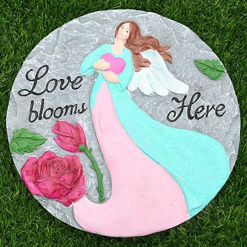 WYRMB Dalles de Marche pour décoration de Jardin extérieur avec Papillon Libellule, Dalles décoratives pour pavés de Chemin, Dalles Rondes en résine de 20,3 cm et 25,4 cm pour