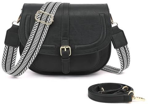 SIVENKE Umhängetasche Damen Klein PU Leder Schultertasche Retro Crossbody Bag Messenger Satchel Handtasche Tasche mit 2 Breitem Schultergurt