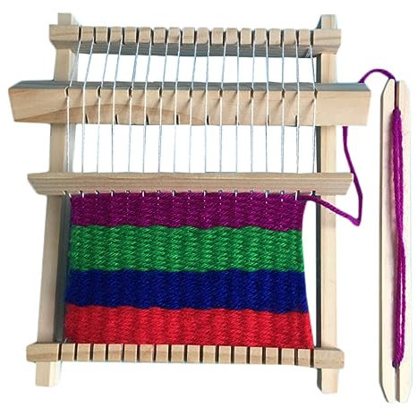 HAPINARY Holz Webmaschine Spielzeug Für Kinder Selbstgemacht Handgemachtes Strickset Bildungsstrick Für Jungen Und Mädchen Langlebig Aus Holz Mit Schnur Bastelspielzeug Für Kreative