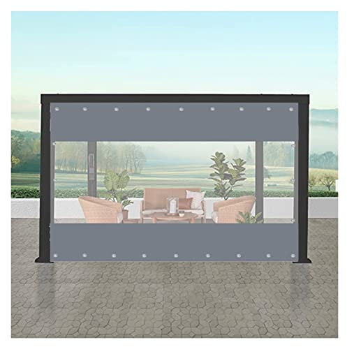 Transparentes Balkon-Regen-Tuch Outdoor Trennwand Vorhang Staubdicht PVC wasserdichte Plane, für Veranden, Autowaschanlagen, Nach Maß ZLYWE(1x2.5m)