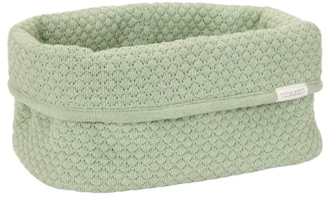Little Dutch Wickeltischkörbchen Körbchen Korb Utensilo Organizer für den Wickeltisch Baby Strick groß Sage grün - Pure