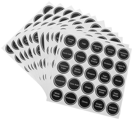Operitacx 13 Sheets Chalkboard Labels Round Pantry Stickers Blackboard Sticker for Kitchen Spice Jar Labels Pre Printed