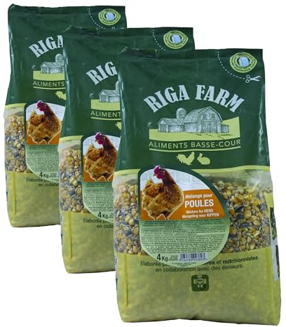 Riga 4 kg Hühnermischung (Verpackung kann variieren) (Packung mit 3)
