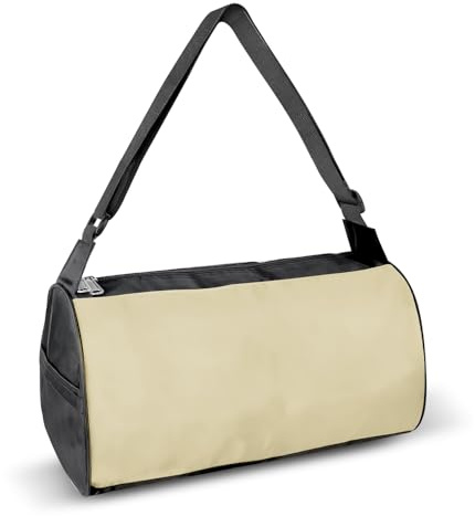 C&F BOGMOST Kleine Reisetasche, faltbar, wasserdicht, Turnbeutel für Fitnessstudio, Strand, Schwimmen, Herren, Damen, Seesack, leicht, Oxford-Stoff, Sporttasche, A-Beige-Small, 15 INCHES