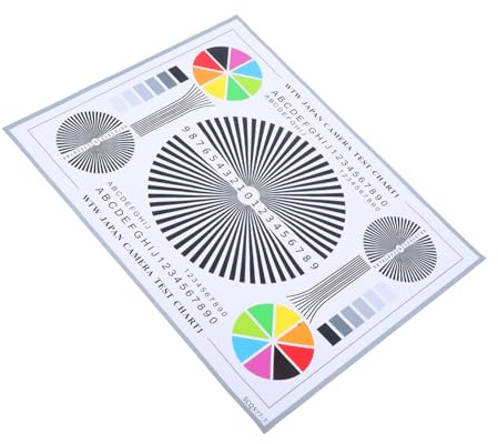 HOMSFOU Wheel Chart Lens Focus Test Chart Camera Calibration Card 40x30cm Adhesive Cctv Installation Alignment Tool for Indoor and Outdoor Monitoring Systems