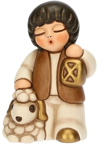 THUN - Bimbo con lanterna - ceramica - Collezione Presepe Classico - 4,5 x 3,4 x 6,5 cm