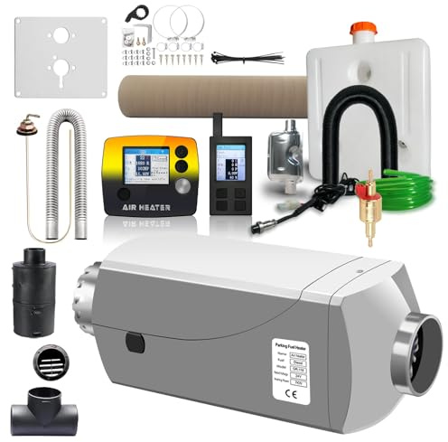 Ruiangaore Dieselheizung 24V 7kW,Aluminium Shell,Standheizung Mit Plateau Modell, bidirektionaler Fernbedienung ，LCD Anzeige, Luftfahrt-Stecker，Standheizung Diesel für Wohnmobil, Garage，LKW, Schiff